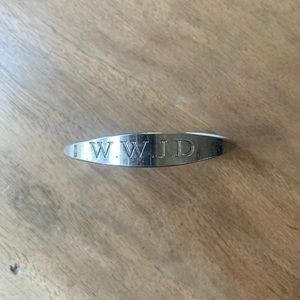 Vintage Silver WWJD (What Would Jesus Do) Cuff Bracelet